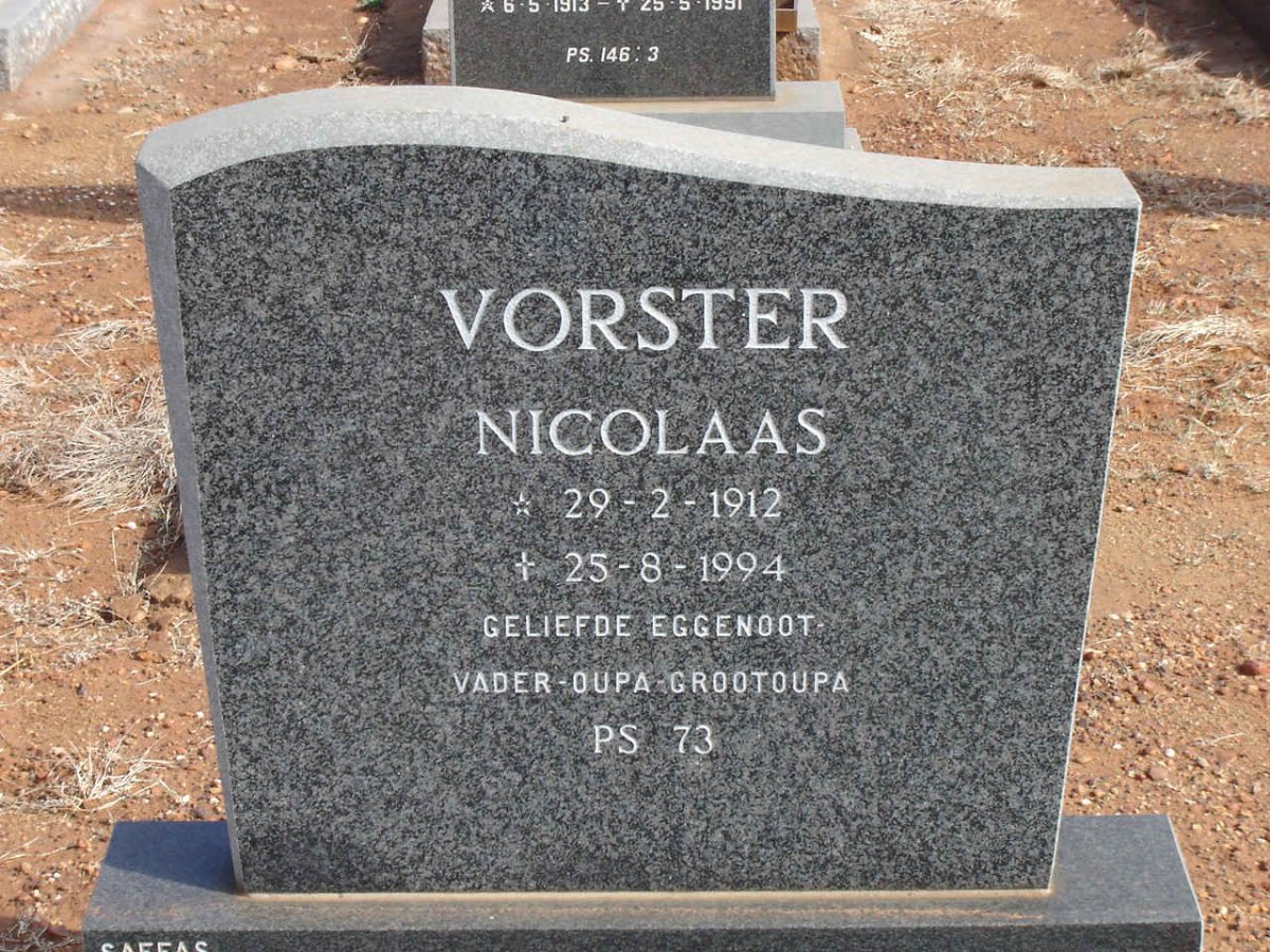 VORSTER Nicolaas 1912-1994