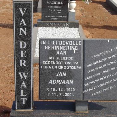 WALT Jan Adriaan, van der 1920-2004