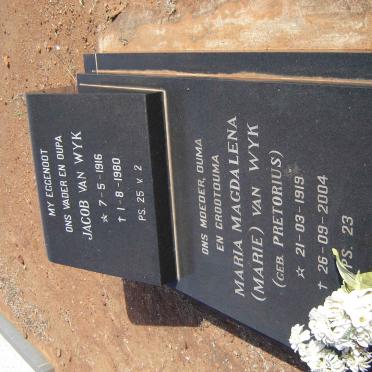 WYK Jacob, van 1916-1980 &amp; Maria Magdalena PRETORIUS 1919-2004