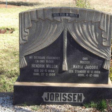 JORISSEN Hendrik Willem 1894-1956 &amp; Maria Jacoba STANDER 1903-1981