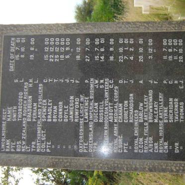 MEMORIAL IN REMEMBRANCE OF FALLEN SOLDIERS 1899-1902  # 2