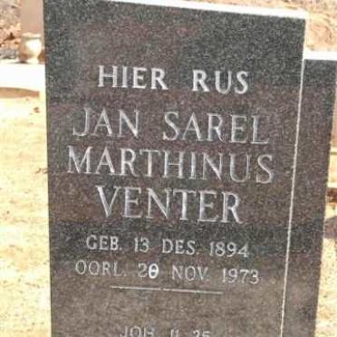 VENTER Jan Sarel Marthinus 1894-1973