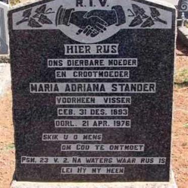 STANDER Maria Adriana nee VISSER 1893-1976