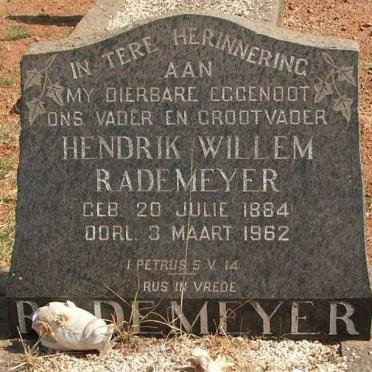 RADEMEYER Hendrik Willem 1884-1962