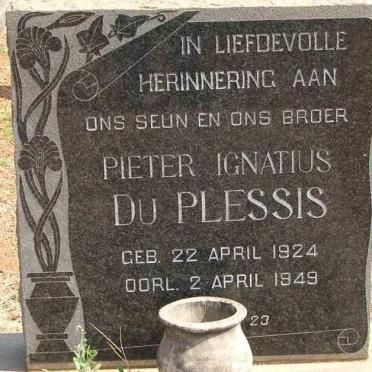 PLESSIS  Pieter Ignatius, du 1924-1949
