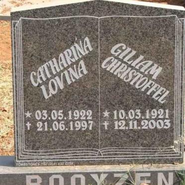 BOOYZEN Giliam Christoffel 1921-2003 &amp; Catharina Lovina 1922-1997