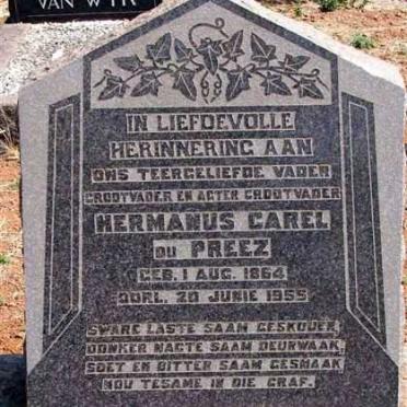 PREEZ Hermanus Carel, du 1864-1955
