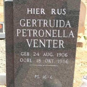 VENTER Gertruida Petronella 1906-1986