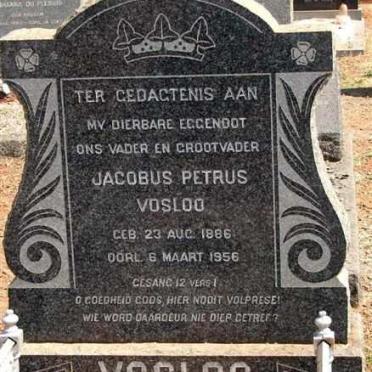 VOSLOO Jacobus Petrus 1886-1956