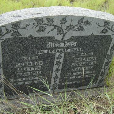 HARMSE Diderick Johannes 1851-1945 &amp; Susarah Aletta 1855-1944
