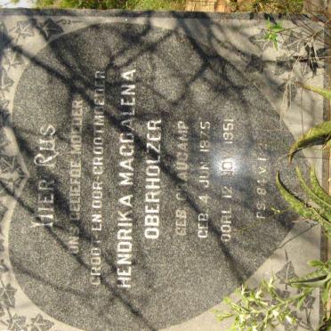 OBERHOLZER Hendrika Magdalena nee CRAUCAMP 1875-1951