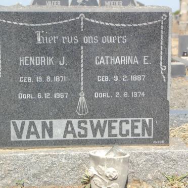 ASWEGEN Hendrik J., van 1871-1967 &amp; Catharina E. 1887-1974
