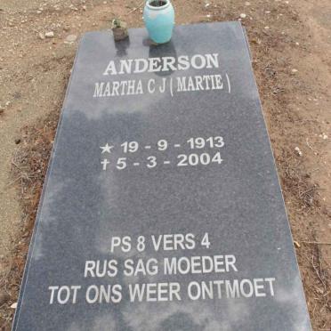 ANDERSON Martha C.J. 1913-2004