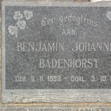 BADENHORST Benjamin Johannes 1893-1962