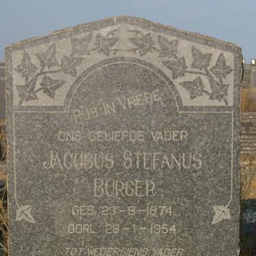 BURGER Jacobus Stefanus 1874-1954