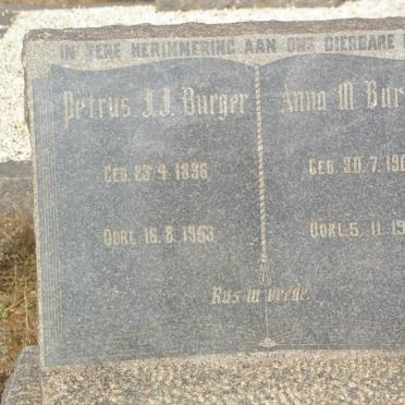 BURGER Petrus J.J. 1896-1953 &amp; Anna M. 1903-1964
