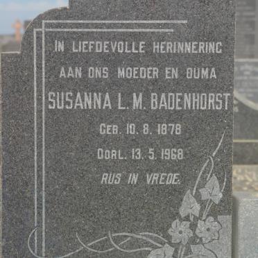 BADENHORST Susanna L.M. 1878-1968