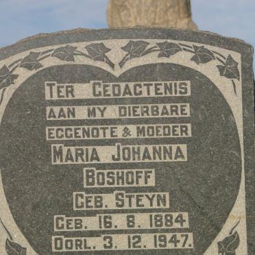 BOSHOFF Maria Johanna nee STEYN 1884-1947