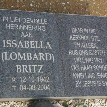 BRITZ Issabella nee LOMBARD 1942-2004