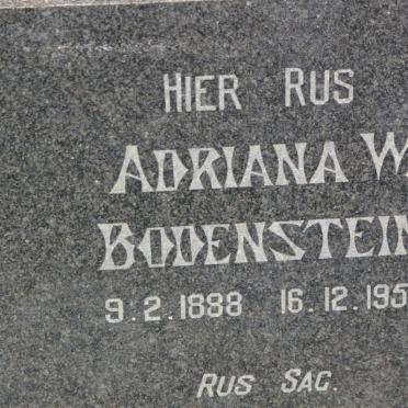 BODENSTEIN Adriana W. 1888-1956