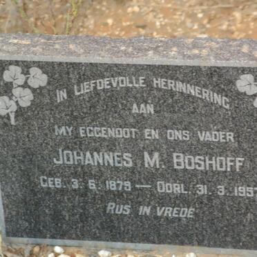 BOSHOFF Johannes M. 1879-1957