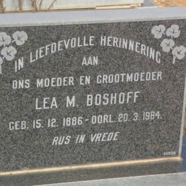 BOSHOFF Johannes M. 1879-1957 &amp; Lea M. 1886-1984