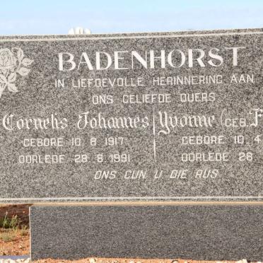 BADENHORST Cornelis Johannes 1917-1991 &amp; Yvonne FRAZER 1924-1991