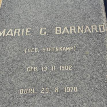 BARNARD Marie G. nee STEENKAMP 1902-1978