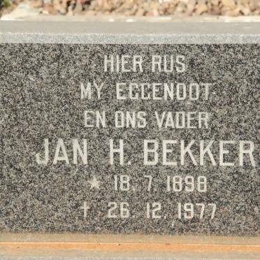 BEKKER Jan H. 1898-1977 &amp; Anna S. 1913-1981