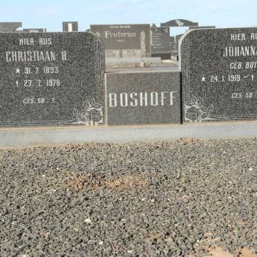 BOSHOFF Christiaan H. 1893-1976 &amp; Johanna S. BOTHA 1919-