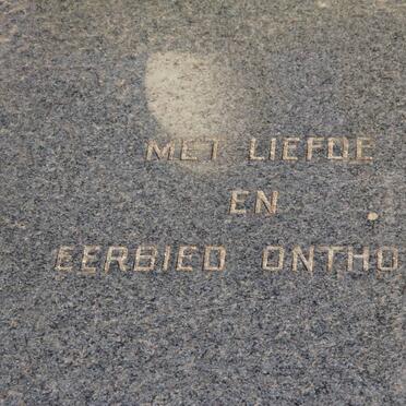 BURGER Willem Petrus 1913-1989 &amp; Susanna Johanna 1904-1993