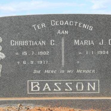 BASSON Christiaan C. 1902-1977 &amp; Maria J.C. 1904-