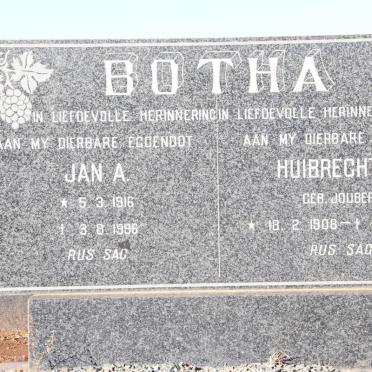 BOTHA Jan A. 1916-1996 &amp; Huibrecht N. JOUBERT 1908-1985