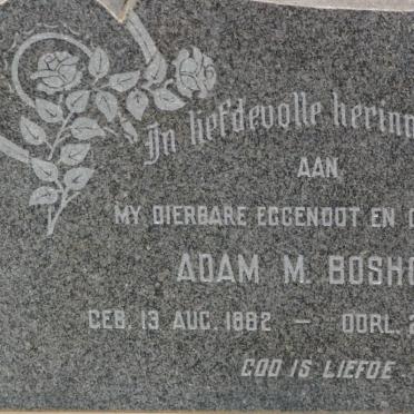 BOSHOFF Adam M. 1882-1967