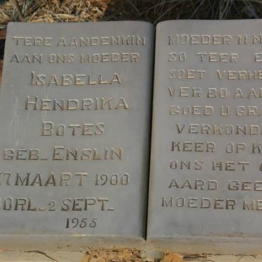 BOTES Isabella Hendrika nee ENSLIN 1900-1955