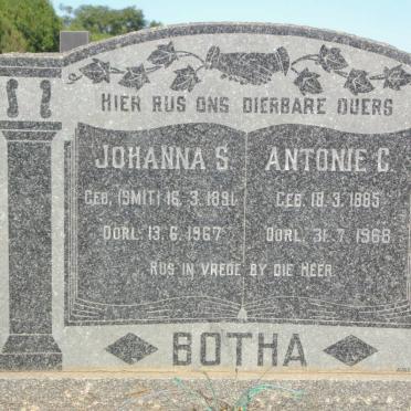 BOTHA Antonie C. 1885-1968 &amp; Johanna S. SMIT 1891-1967