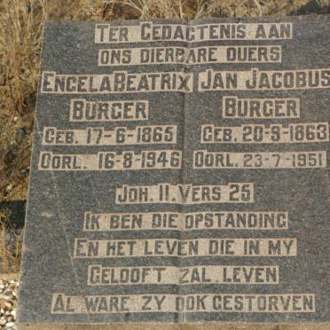 BURGER Jan Jacobus 1863-1951 &amp; Engela Beatrix 1865-1946