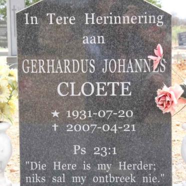 CLOETE Gerhardus Johannes 1931-2007