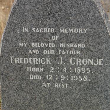 CRONJE Frederick J. 1895-1958