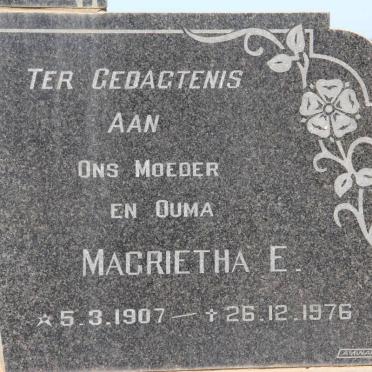 COETZER Magrietha E. 1907-1976