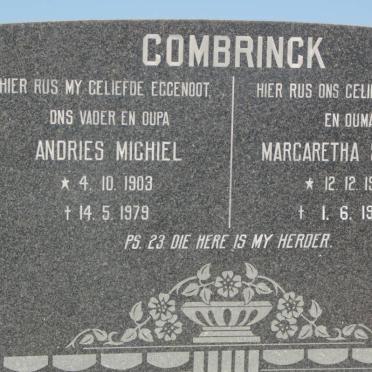 COMBRINCK Andries Michiel 1903-1979 &amp; Margaretha Susanna 1909-1993