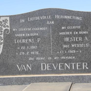 DEVENTER Lourens P., van 1917-1976 &amp; Hester A. WESSELS 1919-