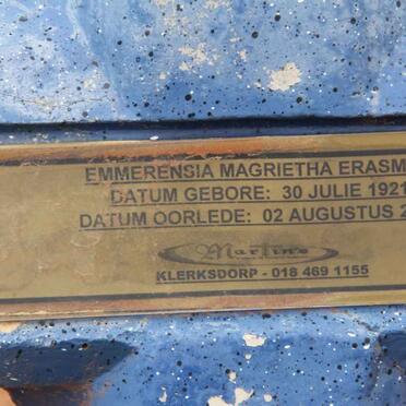 ERASMUS Emmerensia Margrietha 1921-2008
