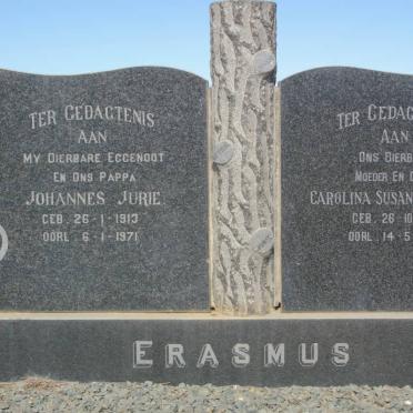 ERASMUS Johannes Jurie 1913-1971 &amp; Carolina Susanna Cecila 1919-2006