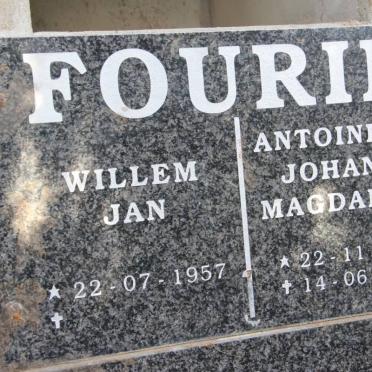 FOURIE Willem Jan 1957 &amp; Antoinette Johanna Magdalena 1956-2009