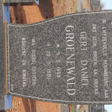 GROENEWALD Gert Daniël 1959-1990