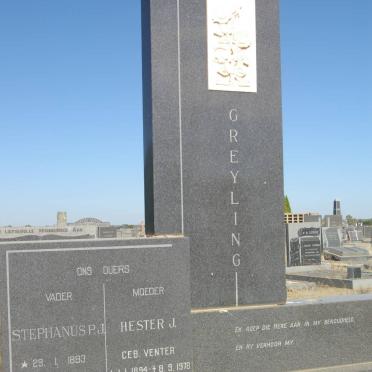GREYLING Stephanus P.J. 1893-1968 &amp; Hester J. VENTER 1894-1978