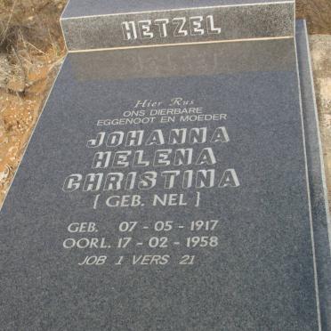 HETZEL Johanna Helena Christina nee NEL 1917-1958