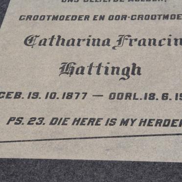 HATTINGH Catharina Francina 1877-1975