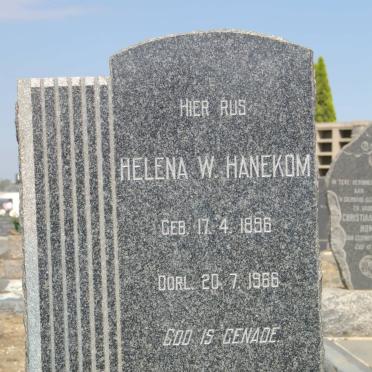 HANEKOM Helena W. 1896-1966